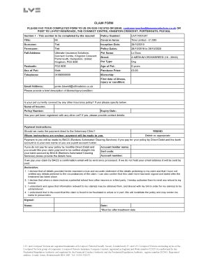 lv pet claim form pdf